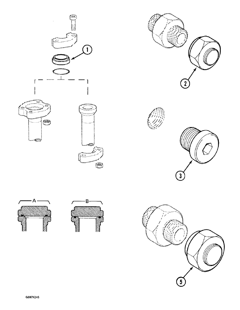 Схема запчастей Case 888 - (9H-10) - HOSE AND TUBE CAPS AND PLUGS (09) - CHASSIS