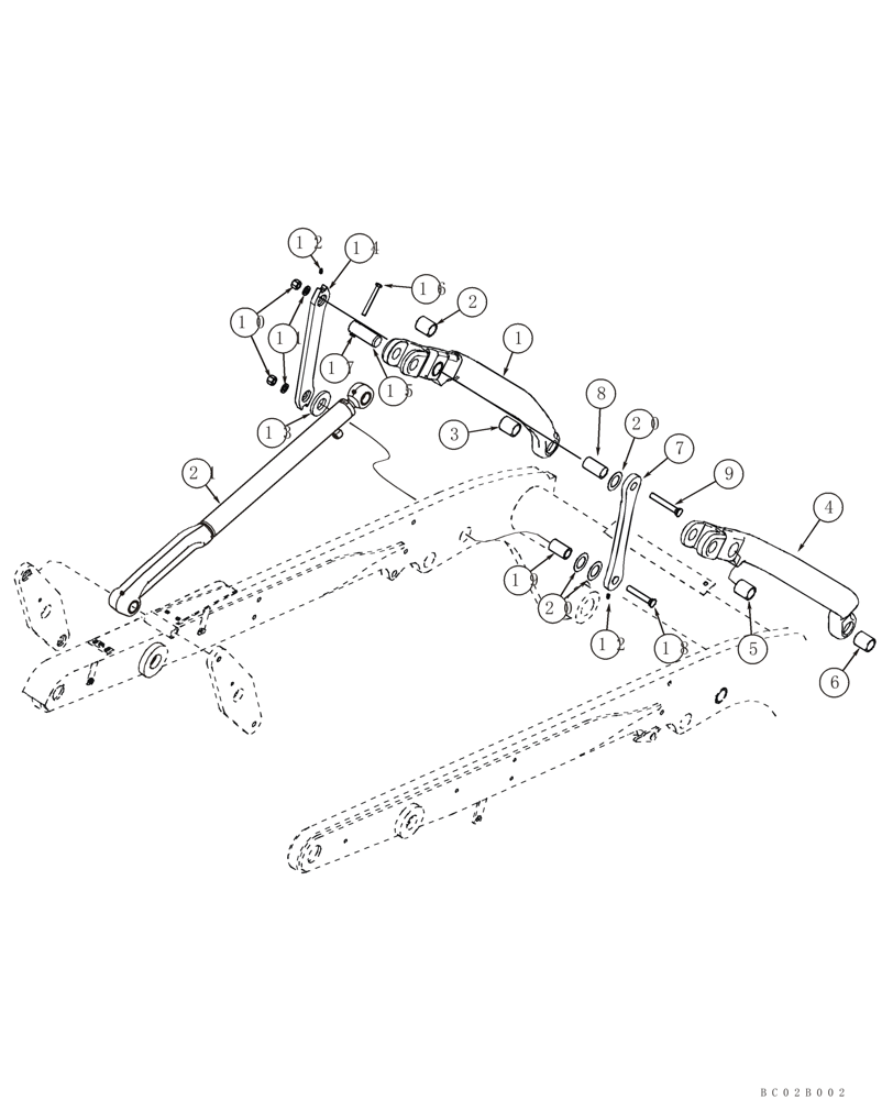 Схема запчастей Case 90XT - (09-02) - FRAME, FRONT - LOADER LINKAGE (09) - CHASSIS