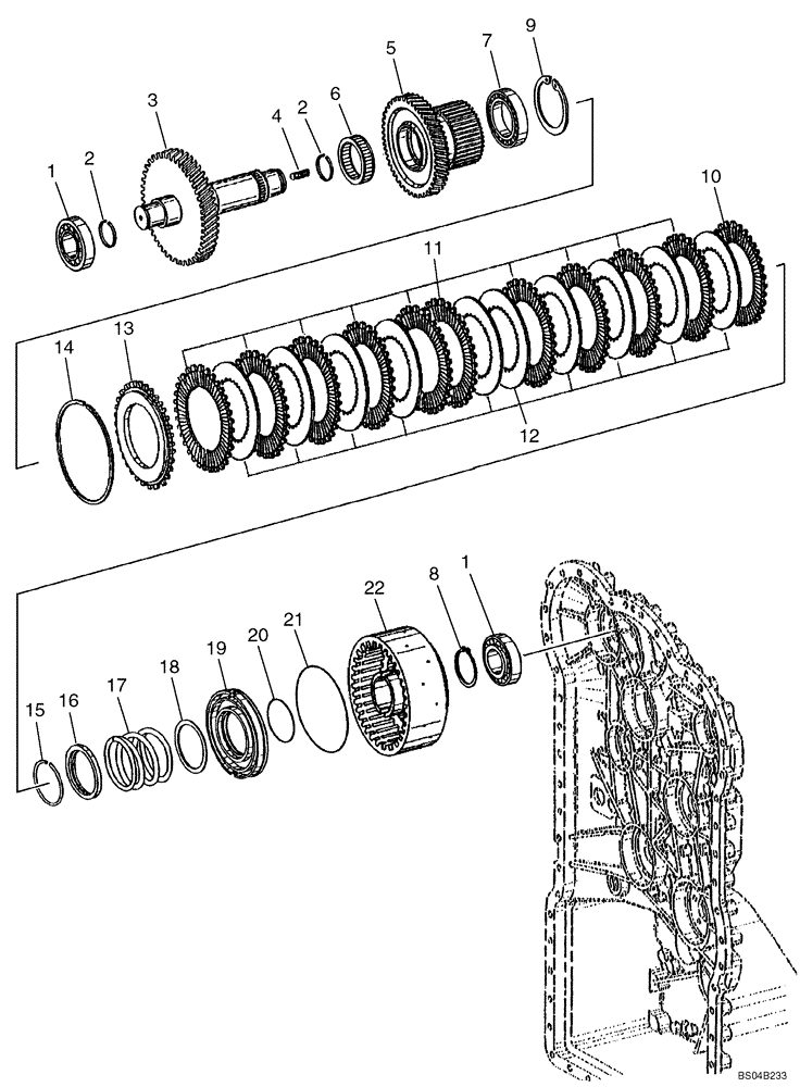 Схема запчастей Case 721D - (06-13) - TRANSMISSION - CLUTCH ASSY, REVERSE (06) - POWER TRAIN