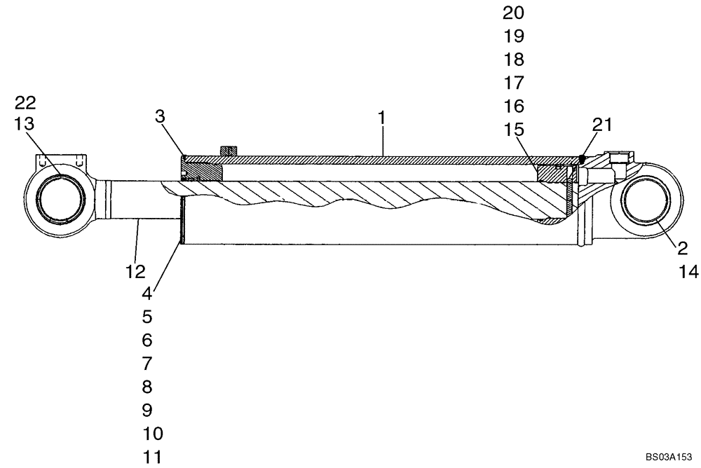 Схема запчастей Case 721D - (08-11C) - CYLINDER ASSY - LOADER BUCKET (Z-BAR LOADER) (08) - HYDRAULICS