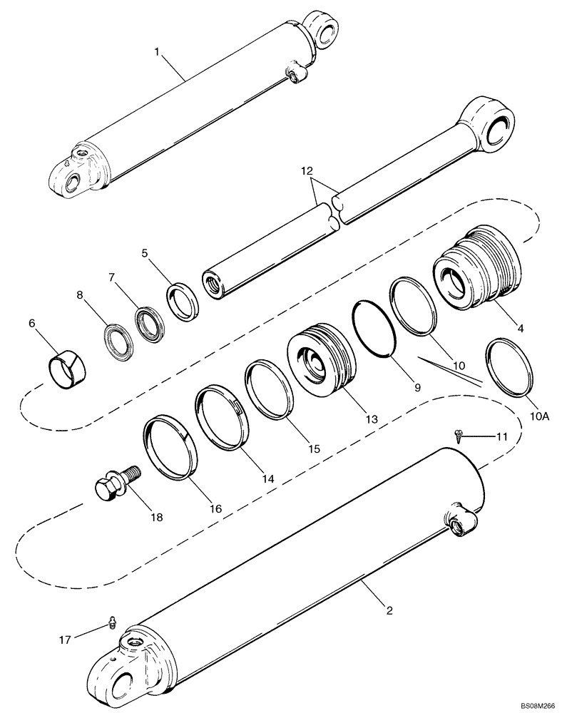 Схема запчастей Case 580SM - (35.732.02[02]) - CYLINDER ASSY - BACKHOE STABILIZER (580SM+) (35) - HYDRAULIC SYSTEMS