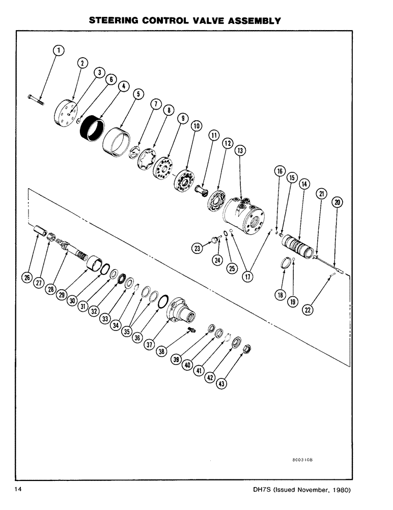 Схема запчастей Case DH7 - (14) - STEERING CONTROL VALVE ASSEMBLY (41) - STEERING