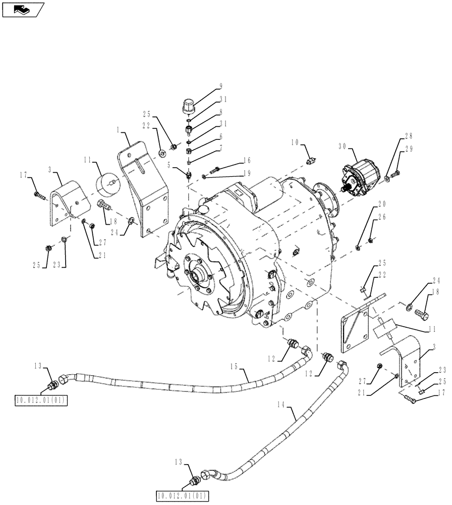 Схема запчастей Case PT240 - (21.120.01) - GEAR BOX (GROUP 145-ND144876) (21) - TRANSMISSION