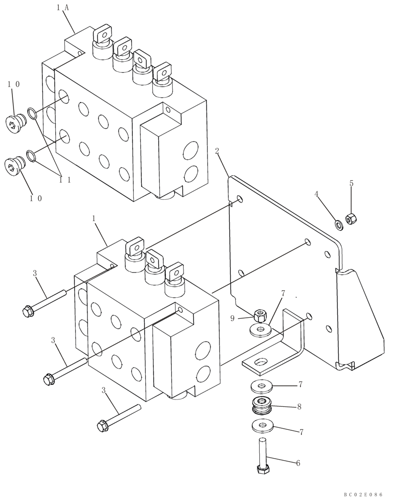 Схема запчастей Case 650K - (08-15) - VALVE, CONTROL - MOUNTING (08) - HYDRAULICS