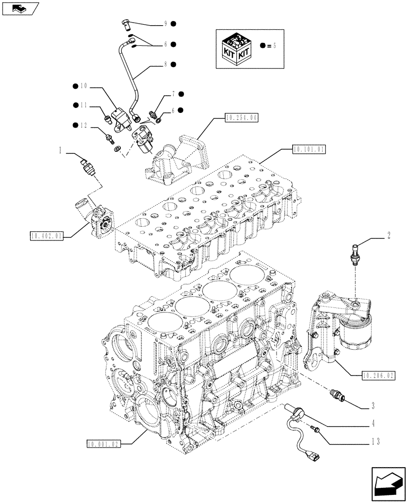 Схема запчастей Case SV250 - (55.414.01[02]) - DIAGNOSTIC SENSOR (504308864) (55) - ELECTRICAL SYSTEMS