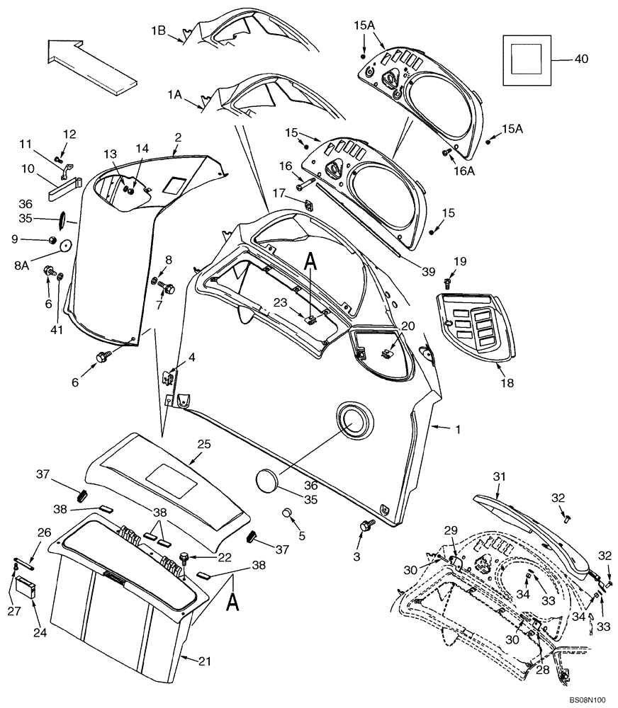 Схема запчастей Case 580M - (04-11) - INSTRUMENT PANEL, SIDE - COVERS (RIGHT-HAND SIDE) (04) - ELECTRICAL SYSTEMS