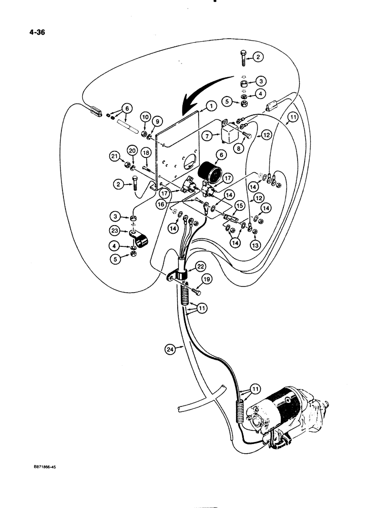 Схема запчастей Case W11B - (4-036) - ELECTRICAL SYSTEM, REAR HARNESS TO RELAY PANEL, P.I.N. 9164337 AND AFTER (04) - ELECTRICAL SYSTEMS