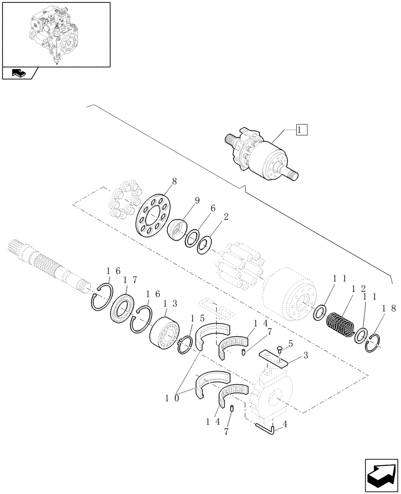 Схема запчастей Case 21E - (1.82.3[03]) - PUMP REDUCTION GEAR (07) - HYDRAULIC SYSTEMS