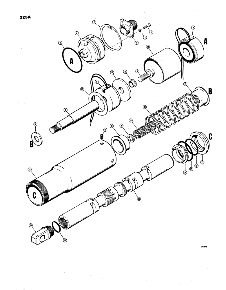 Схема запчастей Case W24B - (225A) - L70410 AND L71422 LOADER CONTROL VALVE, D63370 LIFT SPOOL (08) - HYDRAULICS