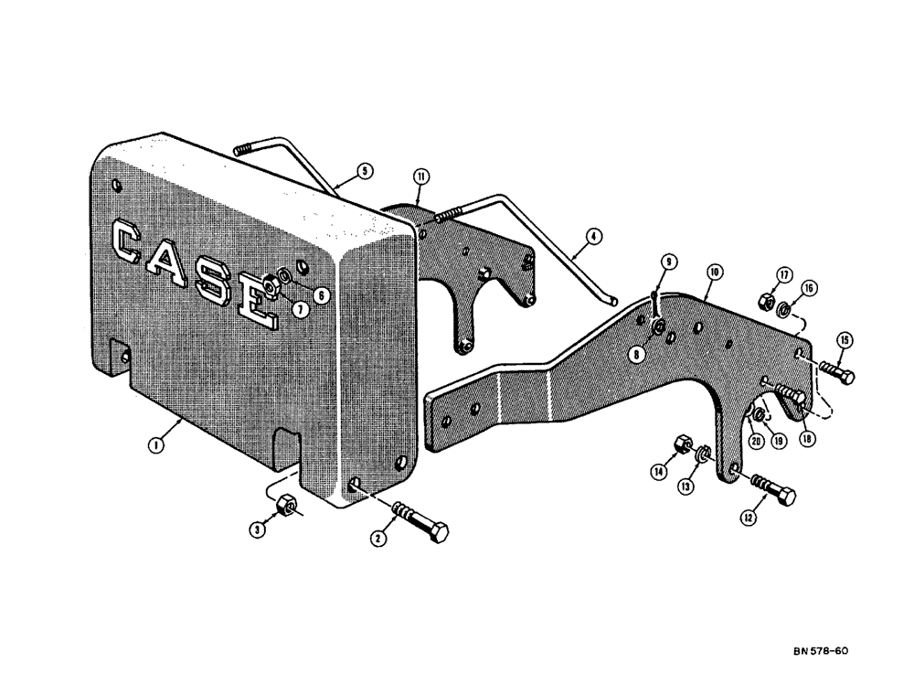 Схема запчастей Case 310E - (088) - REAR COUNTERWEIGHT (WITH P.T.O. AND BELT PULLEY) (05) - UPPERSTRUCTURE CHASSIS