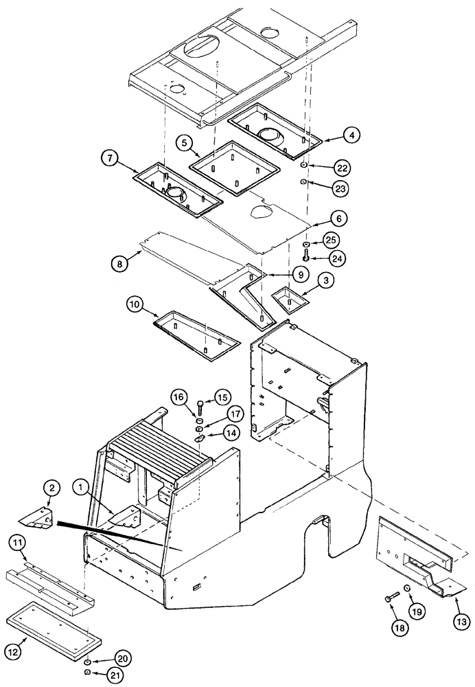 Схема запчастей Case 921C - (09-17) - INSULATION - HOOD (09) - CHASSIS