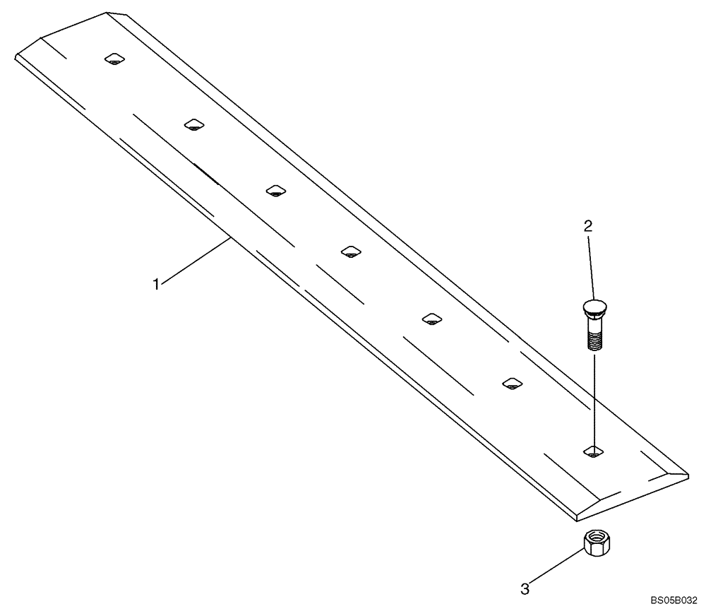 Схема запчастей Case 450 - (09-07A) - BUCKET, CUTTING EDGE (BOLT-ON CUTTING EDGE) (09) - CHASSIS