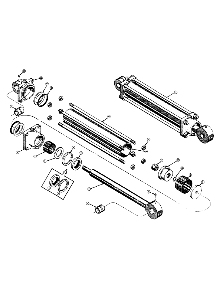 Схема запчастей Case 420 - (230) - D24418 HYDRAULIC BOOM CYLINDER (OPTIONAL - 4" DIA.) (07) - HYDRAULIC SYSTEM