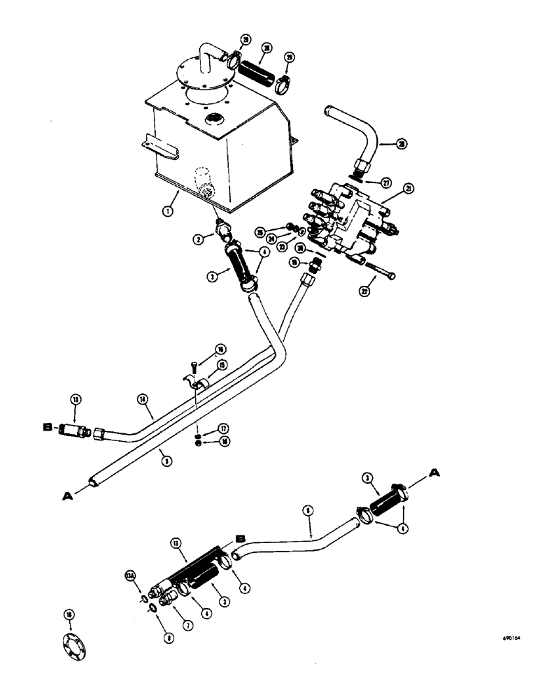 Схема запчастей Case W7E - (204) - LOADER HYDRAULICS, PUMP SUCTION AND PRESSURE LINE (08) - HYDRAULICS