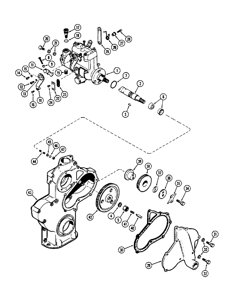 Схема запчастей Case W5A - (014) - FUEL INJECTION PUMP AND DRIVE, (188) DIESEL ENGINE (03) - FUEL SYSTEM