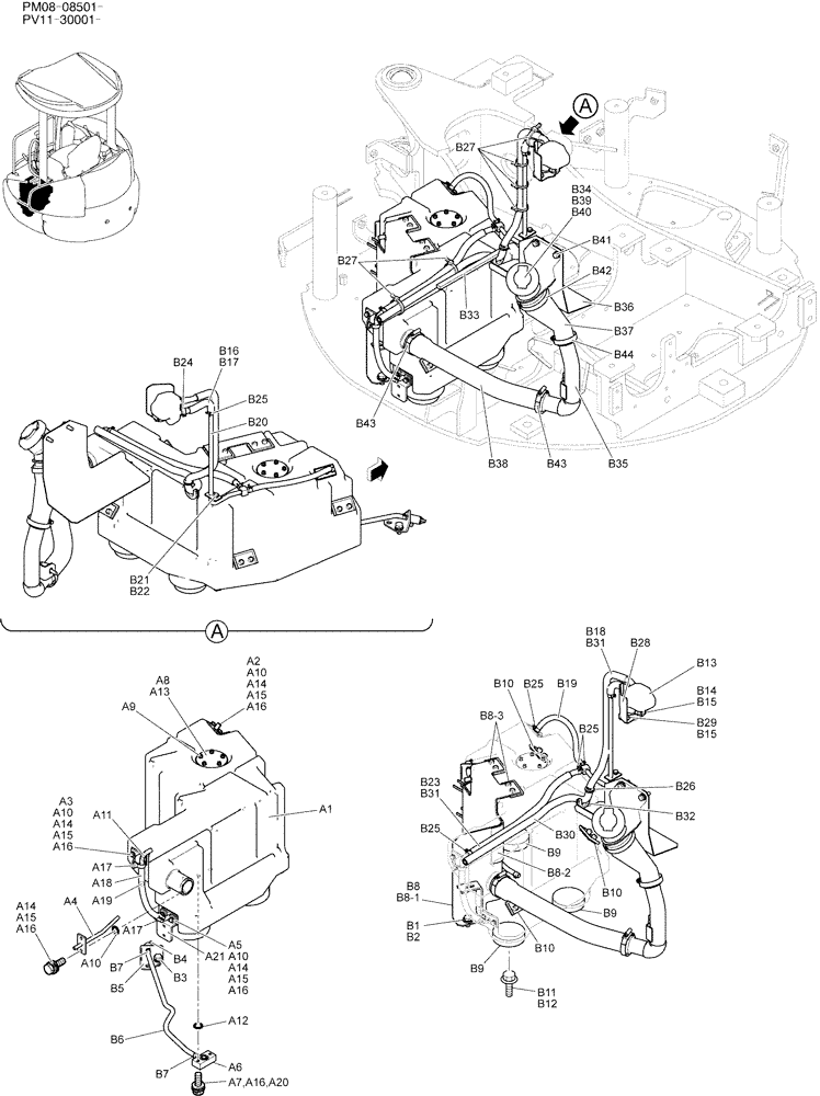 Схема запчастей Case CX27B - (01-012) - TANK ASSY, FUEL (CANOPY) (10) - ENGINE