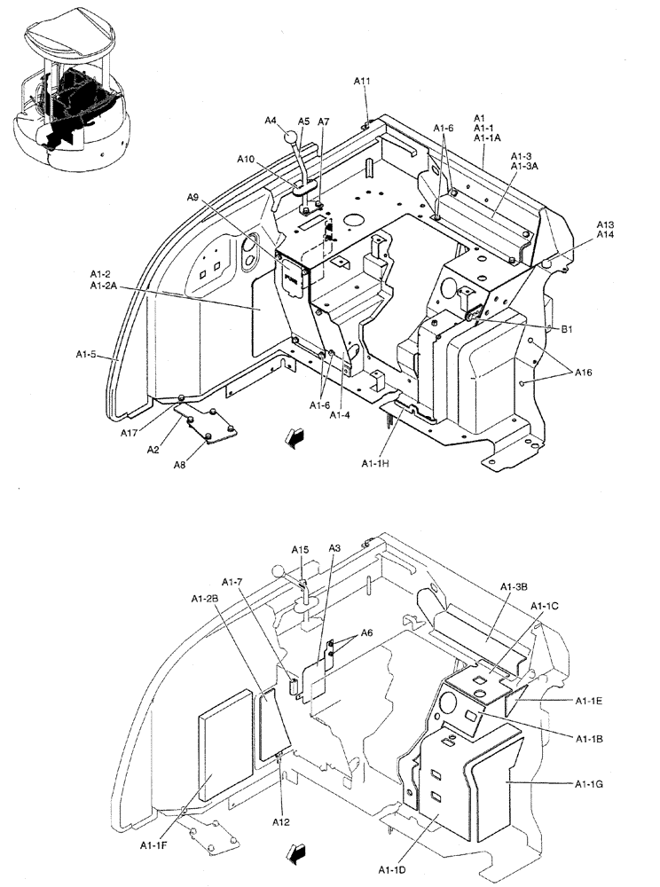 Схема запчастей Case CX27B PV13 - (01-032) - STAND ASSY, CONTROL (CAB) (05) - SUPERSTRUCTURE