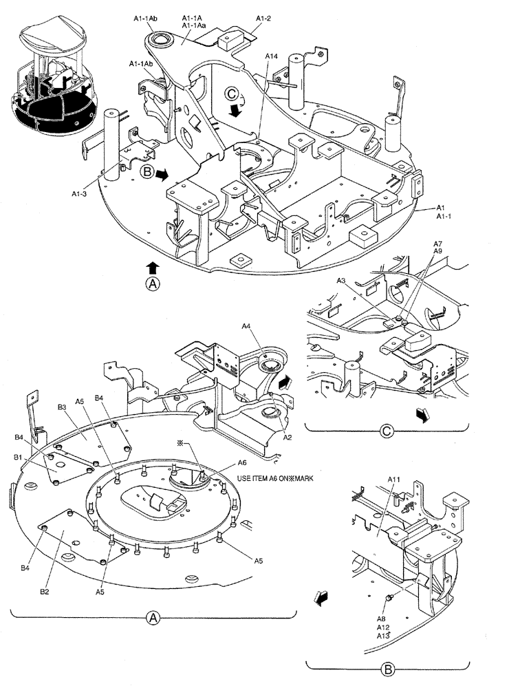 Схема запчастей Case CX27B PV13 - (01-001) - FRAME ASSEMBLY, UPPER (05) - SUPERSTRUCTURE