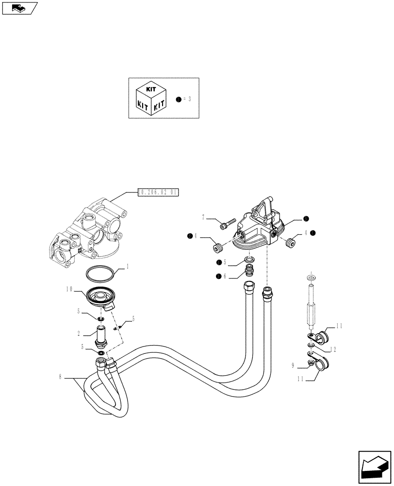 Схема запчастей Case F3AE0684K E910 - (10.218.01 03) - OIL DELIVERY PIPES - MY11 8120 (10) - ENGINE