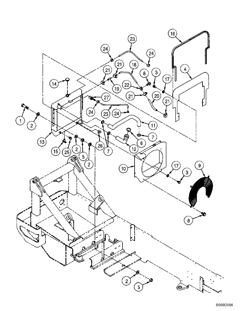 Схема запчастей Case 686GXR - (2-18) - RADIATOR AND COOLER HOSES - NATURALLY ASPIRATED ENGINE (02) - ENGINE