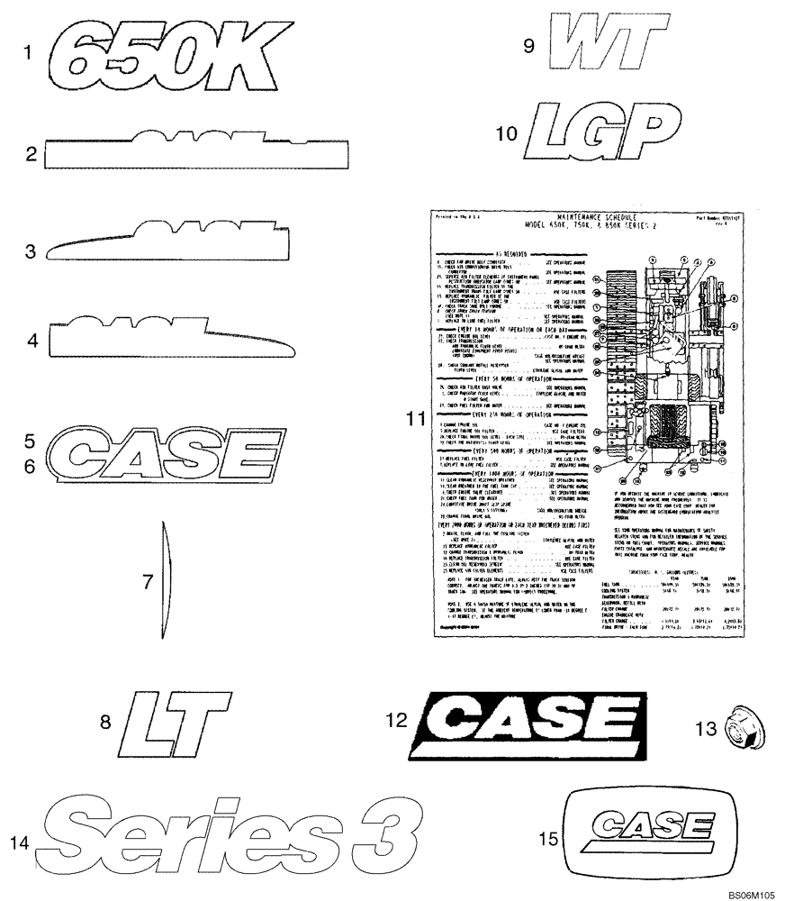 Схема запчастей Case 650K - (09-38) - DECALS - ENGLISH (09) - CHASSIS/ATTACHMENTS