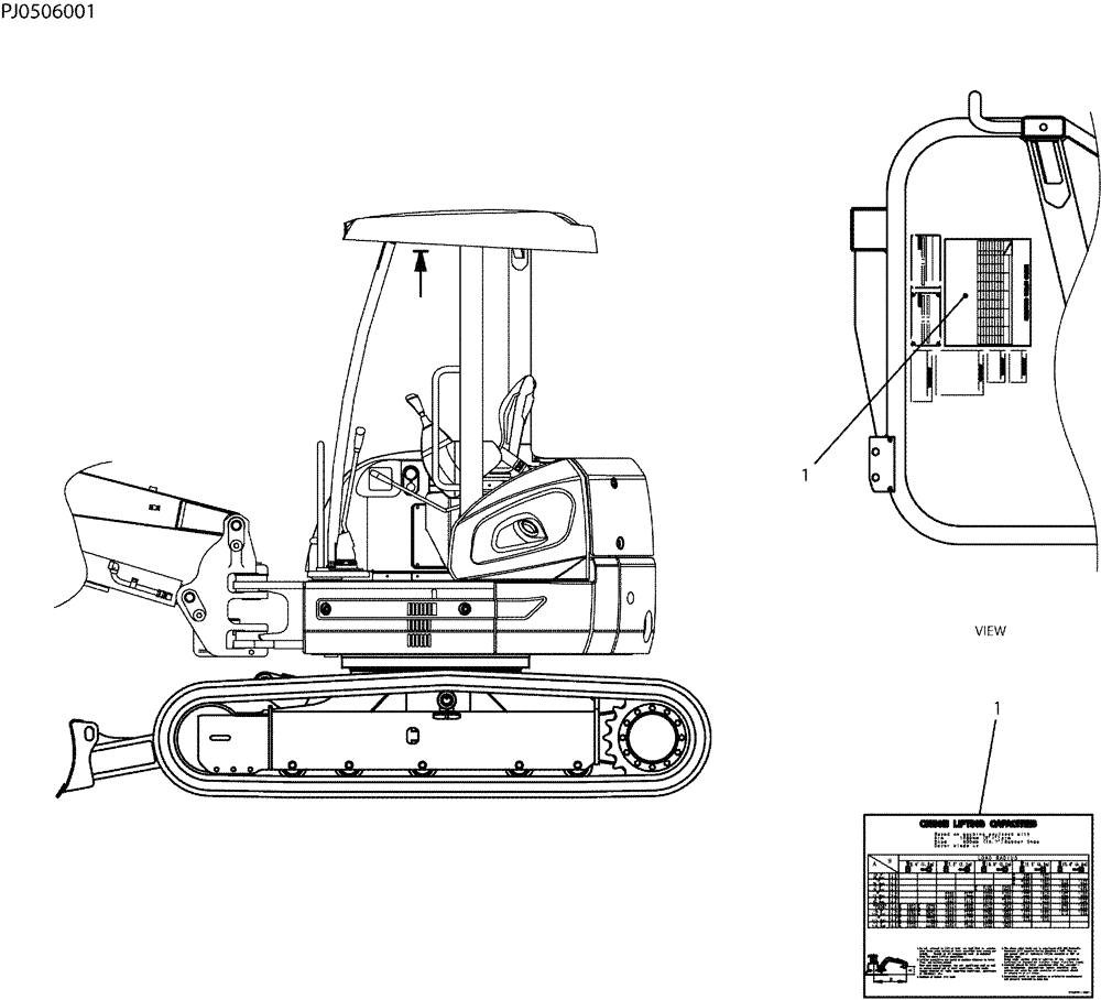 Схема запчастей Case CX50B - (06-019) - NAME PLATE INSTAL, (CANOPY) (90) - PLATFORM, CAB, BODYWORK AND DECALS