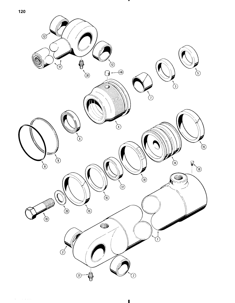 Схема запчастей Case W11 - (120) - G103549 -G101051 STEERING CYLINDER (05) - STEERING