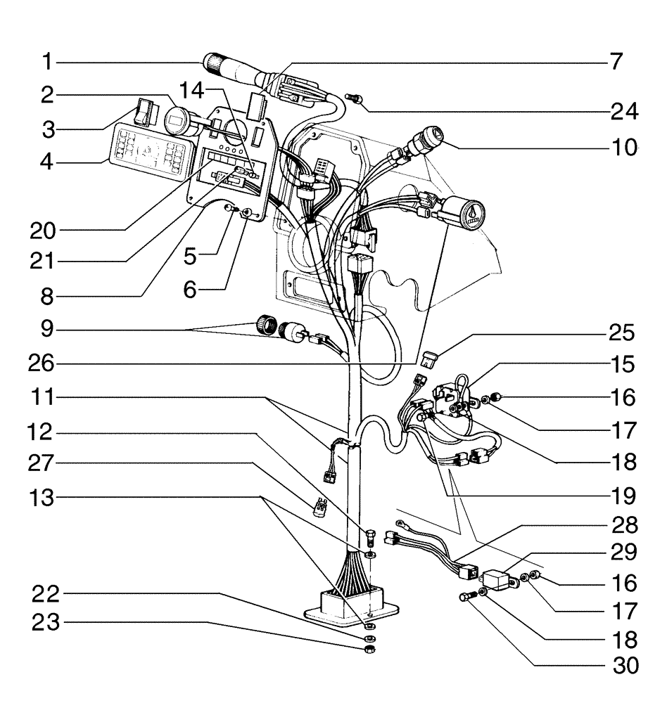 Схема запчастей Case 885 - (04-10[01]) - ELECTRICAL SYSTEM - INSTRUMENT PANEL (04) - ELECTRICAL SYSTEMS