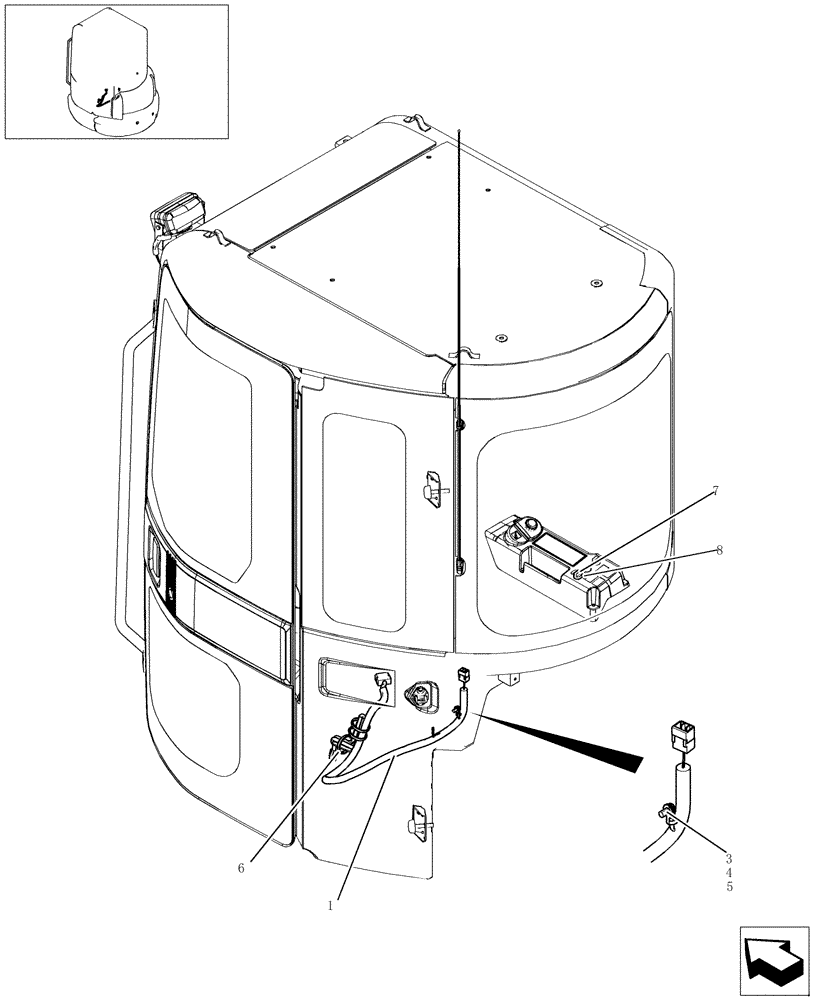 Схема запчастей Case CX22B - (314-01[1]) - ELECTRIC SYSTEM - HARNESS CAB (55) - ELECTRICAL SYSTEMS