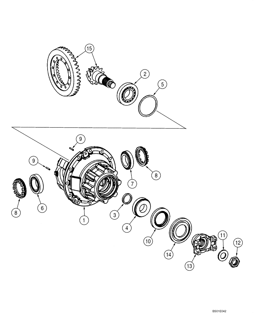 Схема запчастей Case 521D - (06-23B) - AXLE, FRONT - DIFFERENTIAL CARRIER (06) - POWER TRAIN