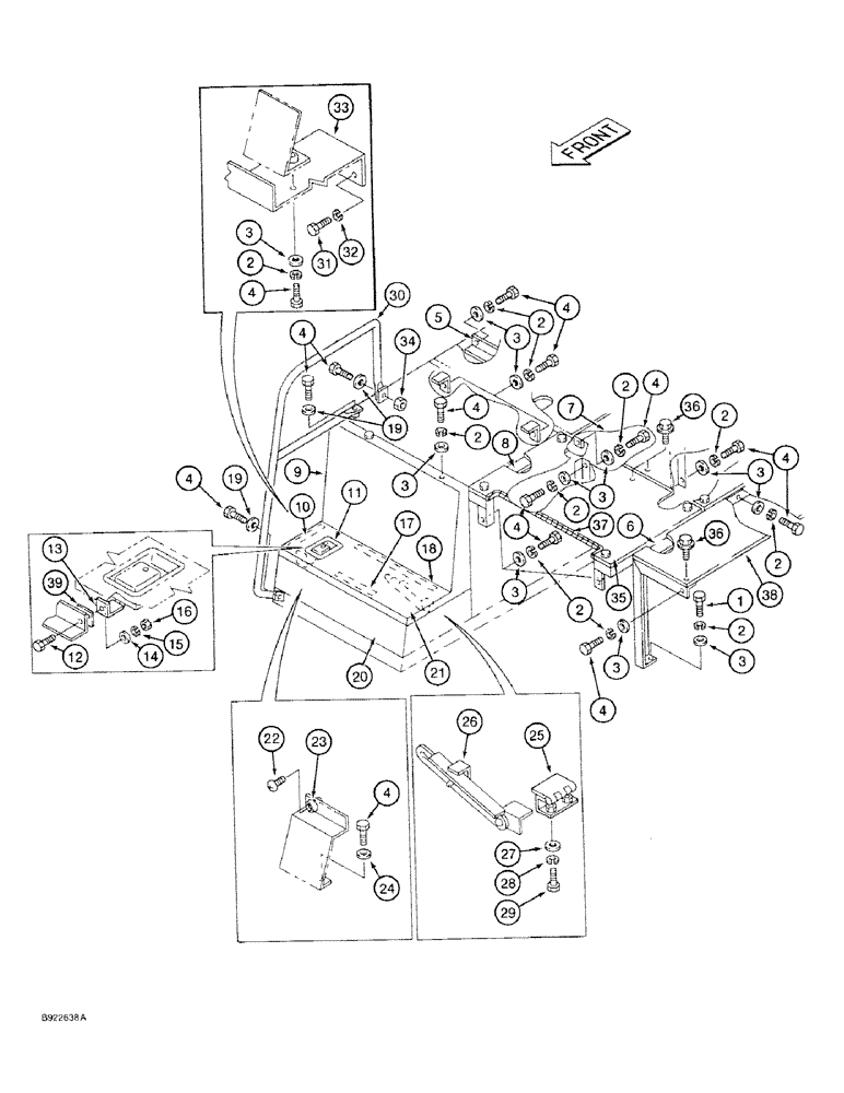 Схема запчастей Case 9030 - (9-12) - UPPER STRUCTURE, TOP AND FRONT COVERS (09) - CHASSIS