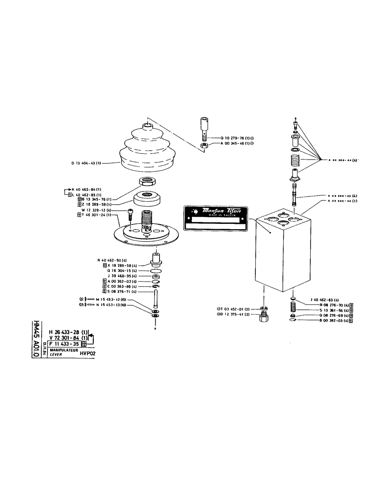 Схема запчастей Case 220 - (188) - LEVER (07) - HYDRAULIC SYSTEM