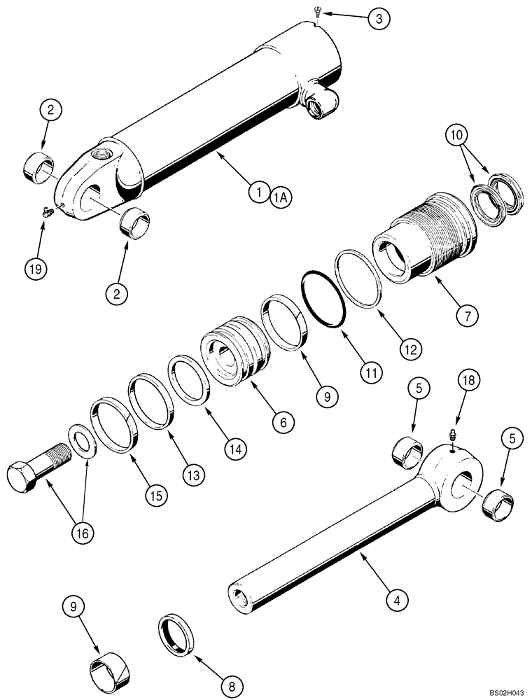 Схема запчастей Case 650K - (08-14) - CYLINDER ASSY - RIPPER (08) - HYDRAULICS