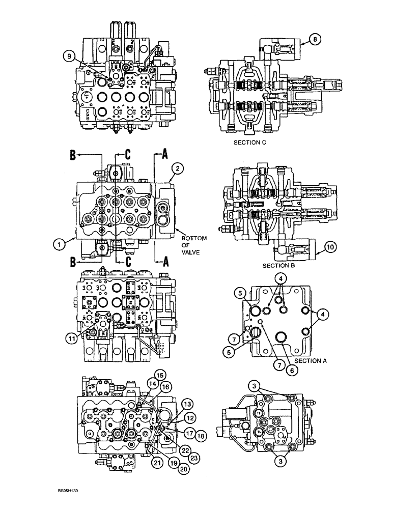 Схема запчастей Case 9060B - (8-178) - 163643A1 AND 171225A1 CONTROL VALVES, HOUSINGS, MAJOR SUBASSEMBLIES, AND RELATED COMPONENTS (08) - HYDRAULICS