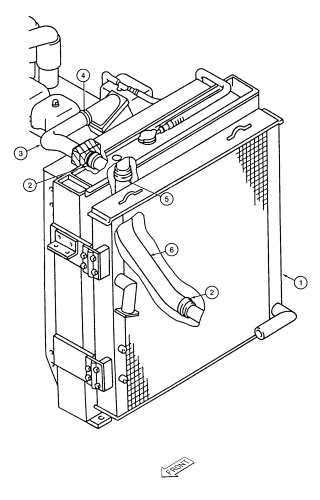 Схема запчастей Case 9050B - (2-04) - RADIATOR AND HOSES (02) - ENGINE