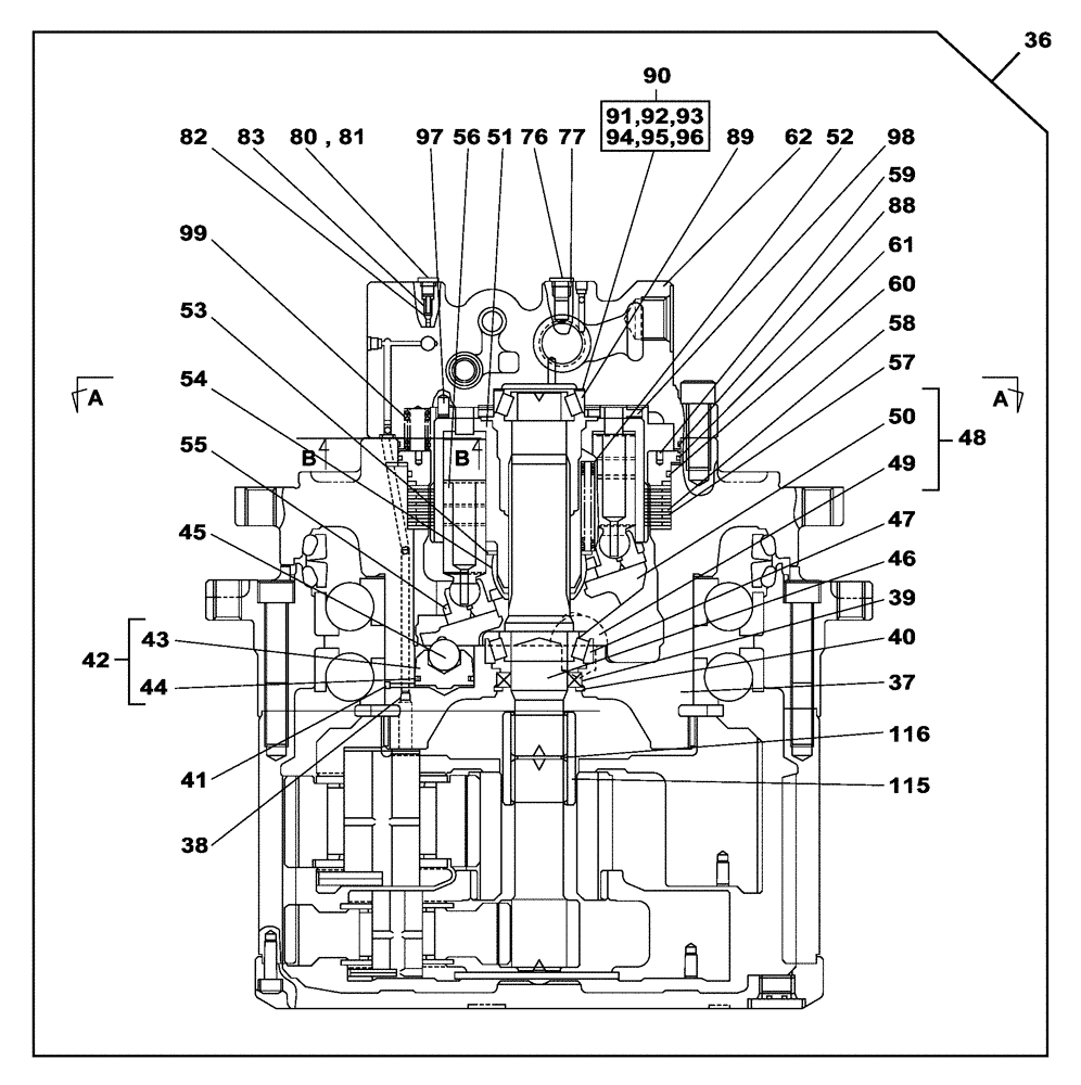 Схема запчастей Case CX300C - (07-011-00[01]) - TRAVEL MOTOR (08) - HYDRAULICS