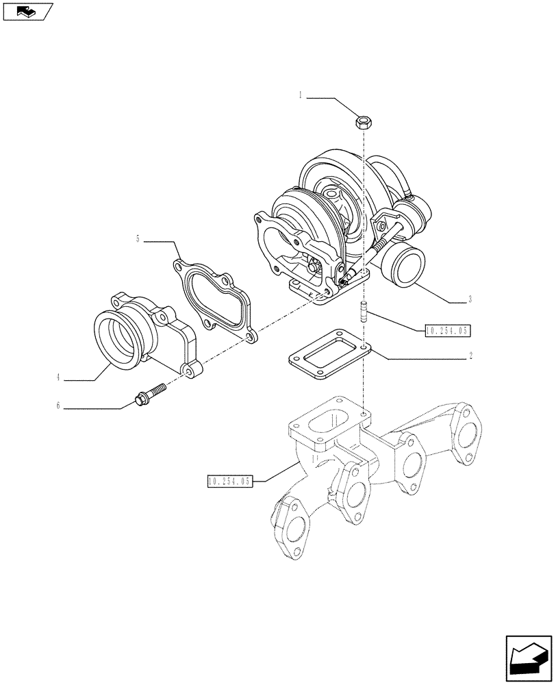 Схема запчастей Case F4HFE413A E002 - (10.250.01) - TURBOCHARGER (84518528 - 2852070) (10) - ENGINE