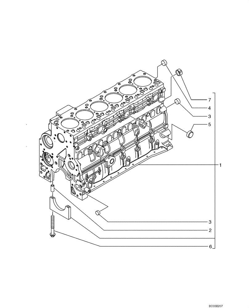 Схема запчастей Case 850K - (02-10) - CYLINDER BLOCK (02) - ENGINE