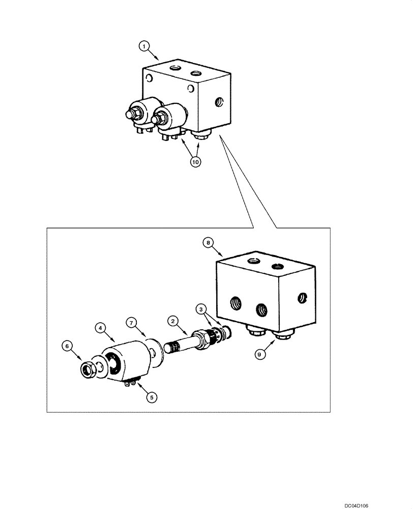 Схема запчастей Case 885 - (08.18[00]) - BLADE HYDRAULIC CIRCUIT - FLOAT SOLENOID VALVE (08) - HYDRAULICS