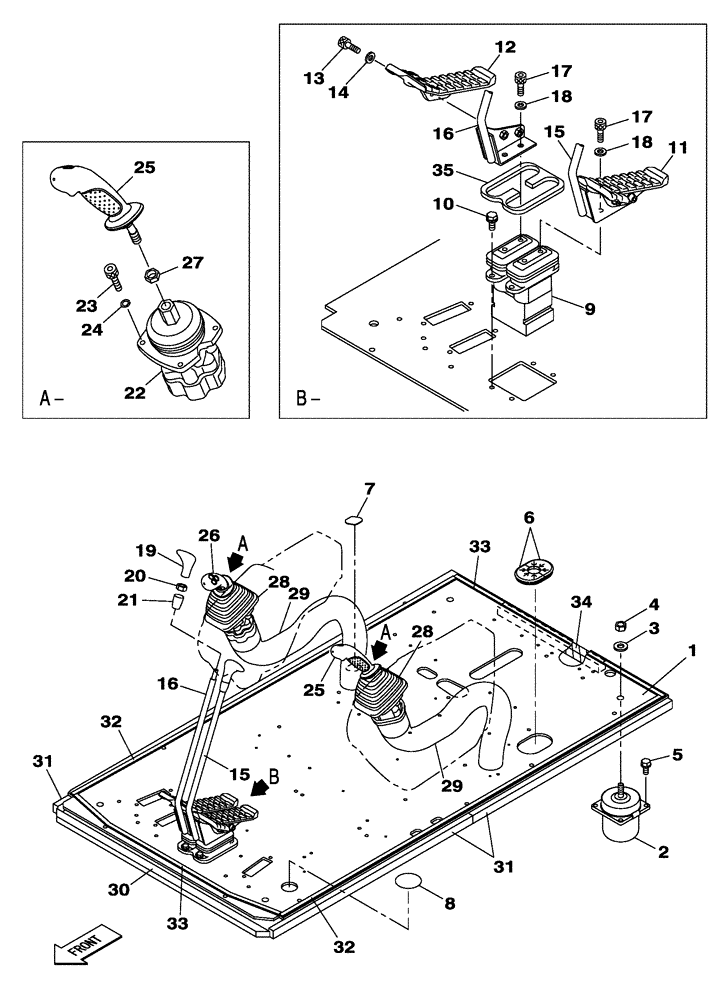 Схема запчастей Case CX300C - (09-009-00[01]) - OPERATORS COMPARTMENT - LEVER, CONTROL (09) - CHASSIS/ATTACHMENTS