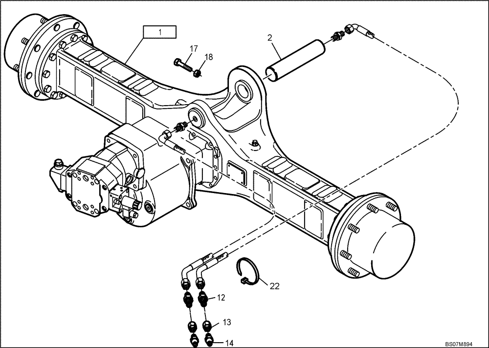 Схема запчастей Case 221E - (02.210[2988825000]) - REAR AXLE FAST GEAR SELF-LOCKING WITH PIN (27) - REAR AXLE SYSTEM