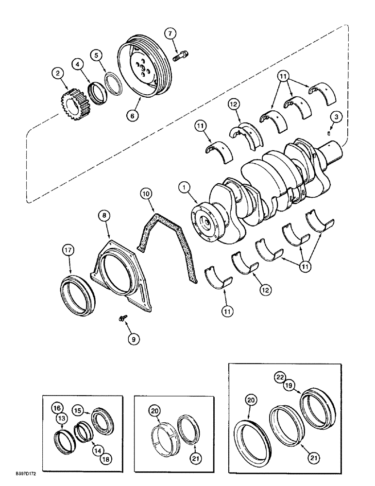 Схема запчастей Case 9010B - (2-088) - CRANKSHAFT, 4TA-390 EMISSIONS CERTIFIED ENGINE, *P.I.N. DAC01#2001 AND AFTER (02) - ENGINE