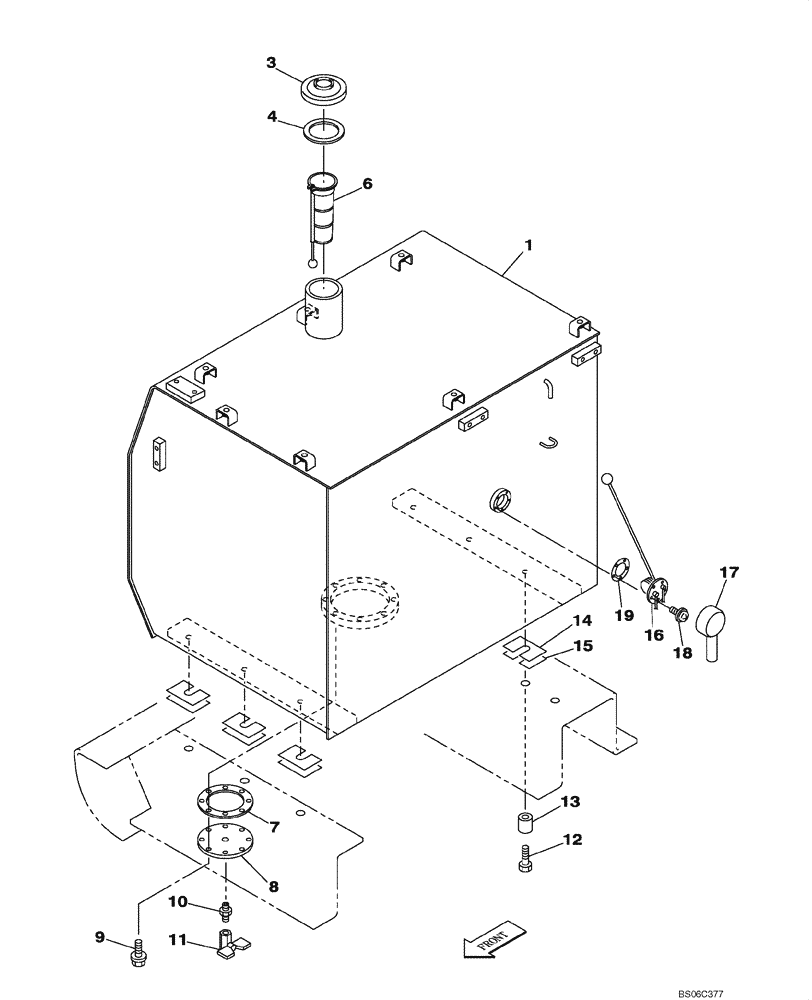 Схема запчастей Case CX330 - (03-002-00[01]) - FUEL TANK (03) - FUEL SYSTEM