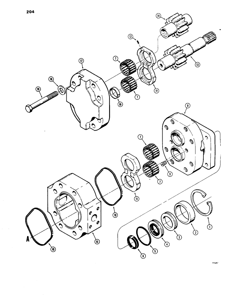 Схема запчастей Case 1450 - (204) - R38214 HYDRAULIC PUMP (08) - HYDRAULICS