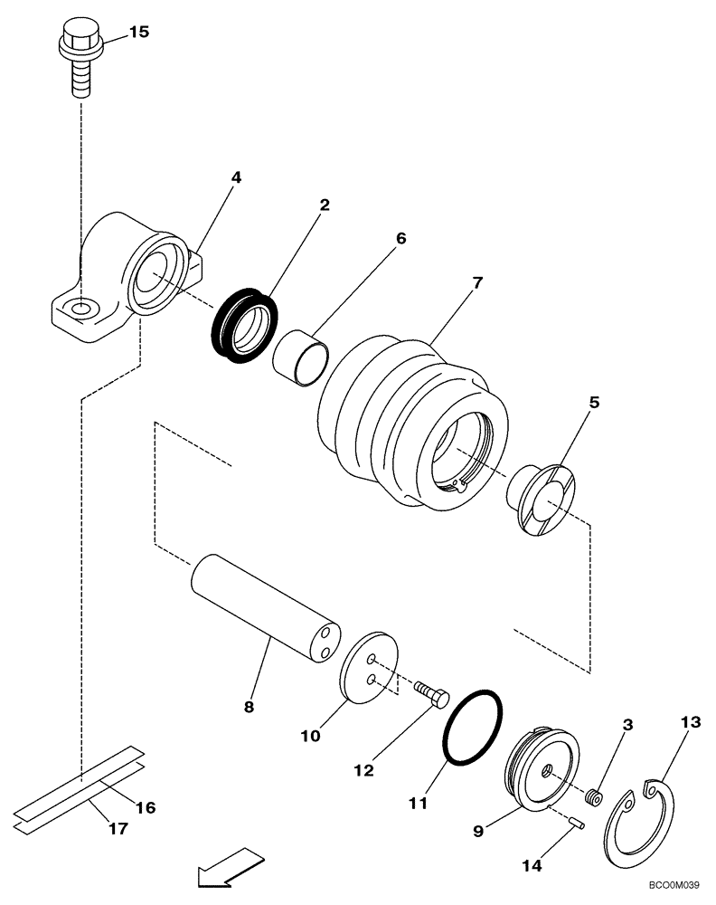 Схема запчастей Case CX130 - (05-12) - TRACK - ROLLER (DAC0713099 - DAC0713101) (11) - TRACKS/STEERING