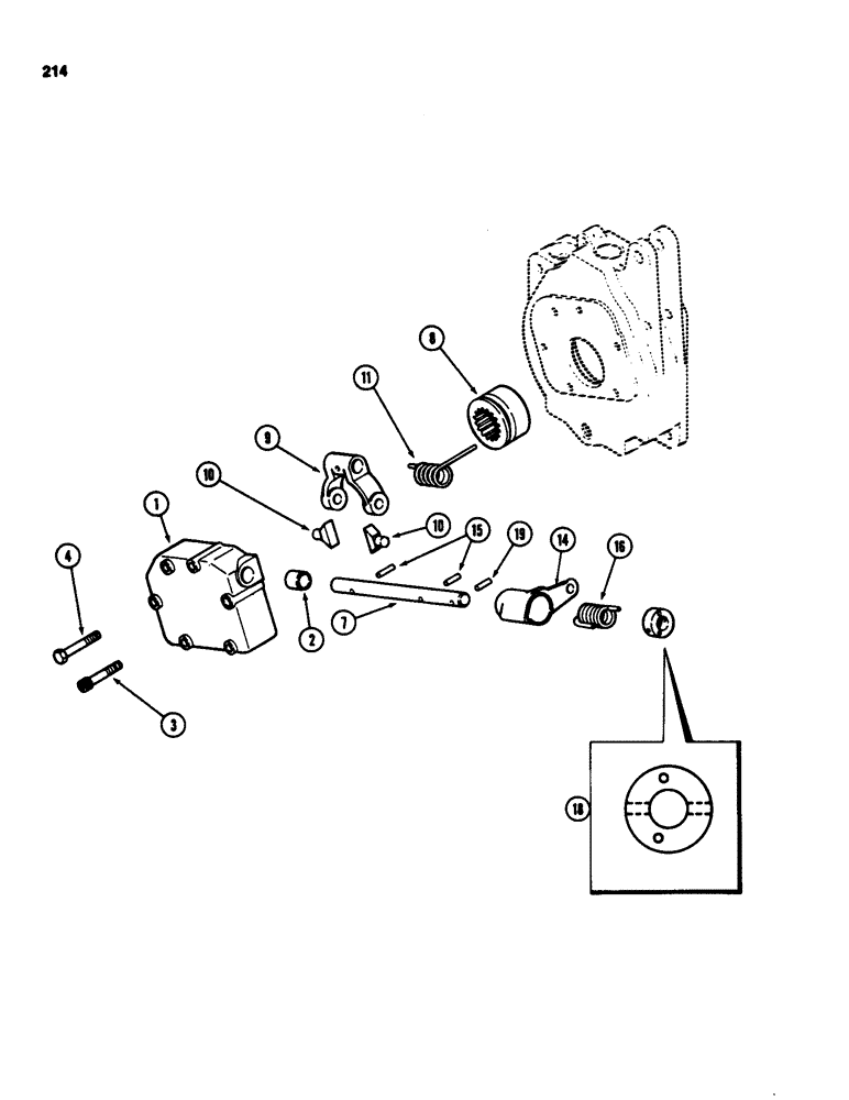 Схема запчастей Case 580D - (214) - TRANSAXLE DIFFERENTIAL LOCK, WITHOUT TURBOCHARGER (06) - POWER TRAIN