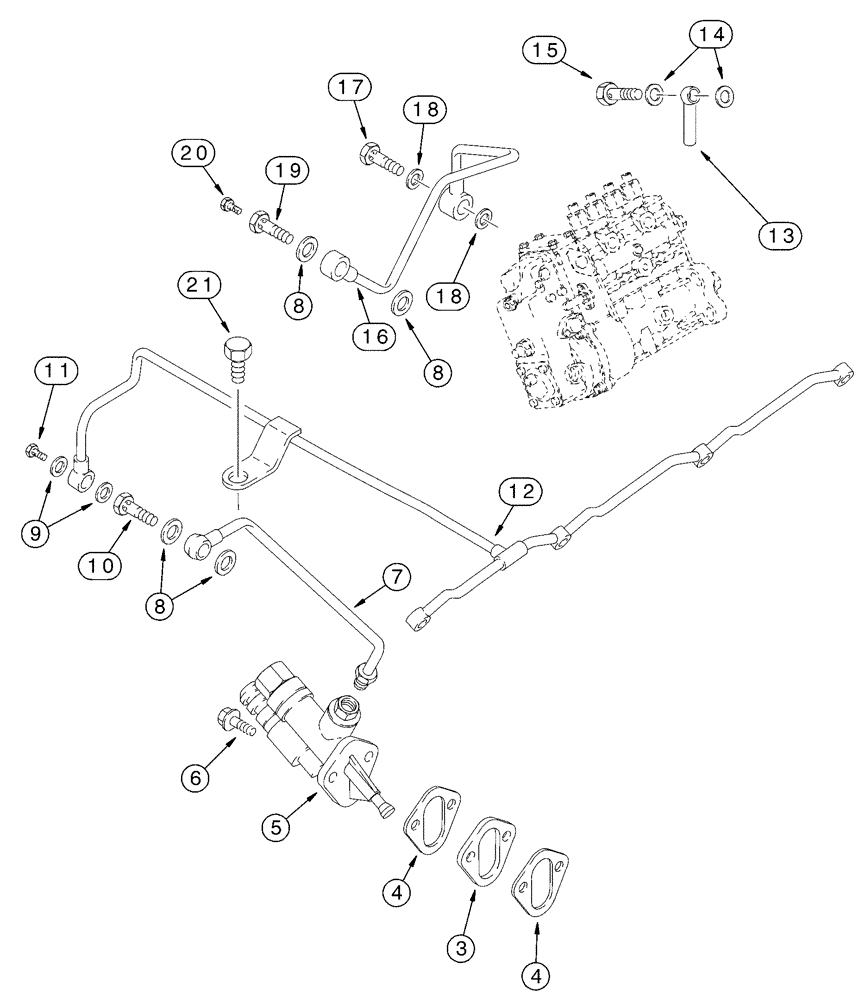 Схема запчастей Case 550H - (3-12) - FUEL FILTER, PUMP, TRANSFER, 4T-390 EMISSIONS CERTIFIED ENGINE (03) - FUEL SYSTEM