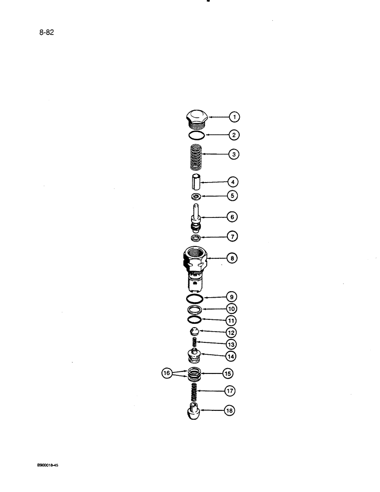 Схема запчастей Case 450C - (8-82) - RELIEF VALVE, CIRCUIT RELIEF AND ANTICAVITATION VALVE ASSEMBLY (08) - HYDRAULICS