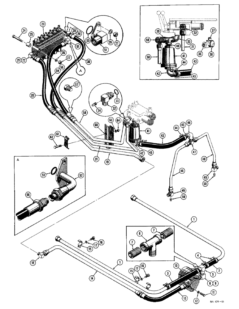 Схема запчастей Case 22 - (20) - BASIC BACKHOE HYDRAULICS 