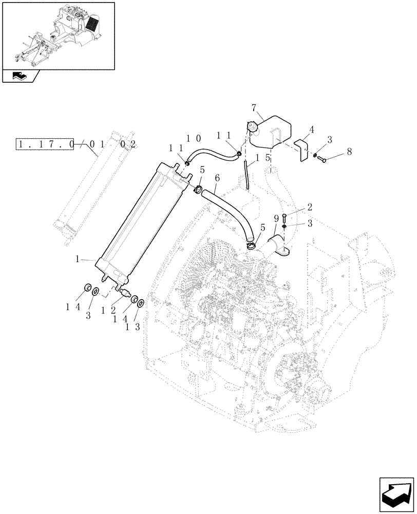 Схема запчастей Case 321E - (1.17.0/01[01]) - COOLING SYSTEM (02) - ENGINE EQUIPMENT